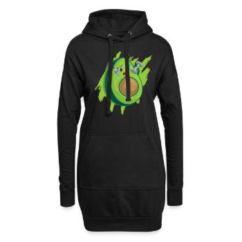 Avocado Tshirt Vegan Avokado Diät Schwanger Keto - Hoodie-Kleid - Schwarz - Vorne