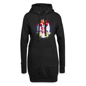 Serbie Belgrade Armoiries Serbia Srbija Jugo cadeau - Sweat-shirt à capuche long Femme - noir - Devant