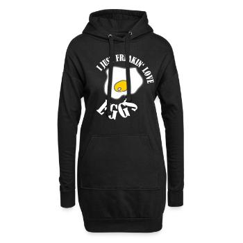 Oeuf jaune drôle cadeau jaune d'oeuf oeufs au plat - Sweat-shirt à capuche long Femme - noir - Devant