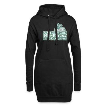 No Farmers No Food No Future Traktor - Hoodie-Kleid - Schwarz - Vorne