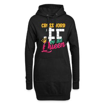 Cadeau de reine de mots croisés - Sweat-shirt à capuche long Femme - noir - Devant