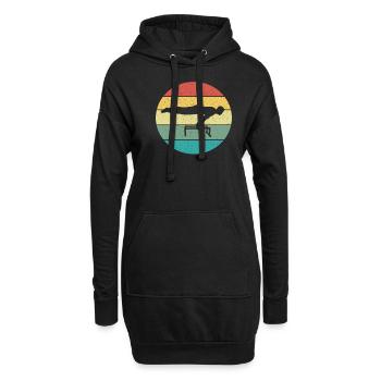 Retro Vintage Calisthenics Calisthenics Planche - Hoodie-Kleid - Schwarz - Vorne