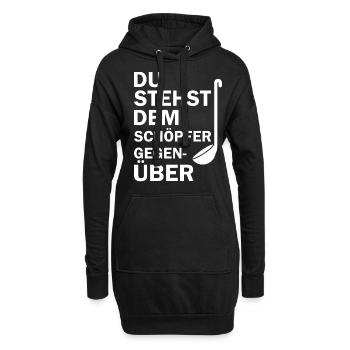 Du stehst dem Schöpfer Gegenüber - Hoodie-Kleid - Schwarz - Vorne