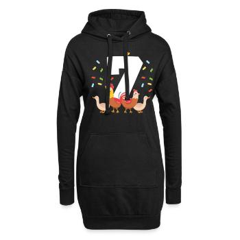 7. Baby Geburtstag - Hoodie-Kleid - Schwarz - Vorne