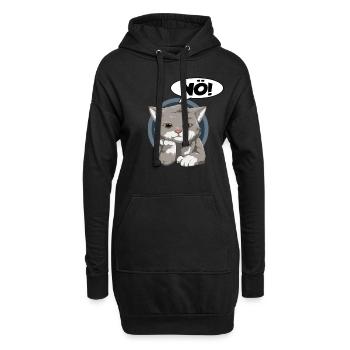Katze Kater Streiken Ärgern Null Bock Keine Lust - Hoodie-Kleid - Schwarz - Vorne