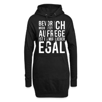 Bevor ich mich aufrege ist es mir lieber egal - Hoodie-Kleid - Schwarz - Vorne