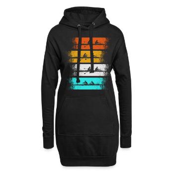 Ruderer Achter Ruderboot Vintage Rudern - Hoodie-Kleid - Schwarz - Vorne