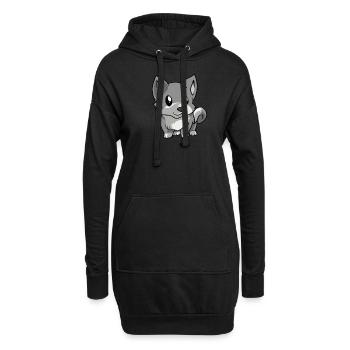 Kawaii Anime Wolf Wildnis Wölfe - Hoodie-Kleid - Schwarz - Vorne