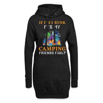 Camping - Sweat-shirt à capuche long Femme - noir - Devant