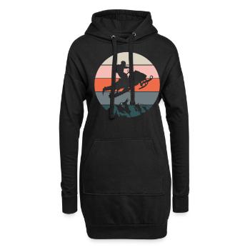 Schneemobil Motorschlitten Wintersport Geschenk - Hoodie-Kleid - Schwarz - Vorne