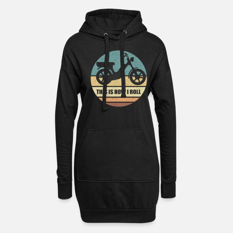 Mobylette Mobylette Mobylette Mobylette Mobylette Mobylette Cyclomoteur cadeau - Sweat-shirt à capuche long Femme - noir