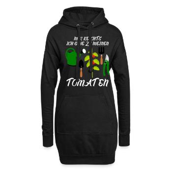 Tomaten und Tomate Spruch - Hoodie-Kleid - Schwarz - Vorne