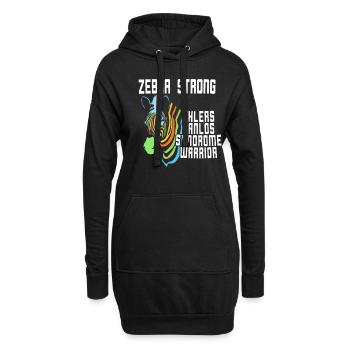 Conscience du syndrome d’Ehlers-Danlos Zèbre Forte - Sweat-shirt à capuche long Femme - noir - Devant