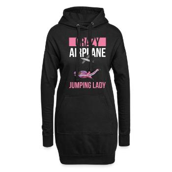 Skydiving Design für eine Fallschirmspringer Frau - Hoodie-Kleid - Schwarz - Vorne