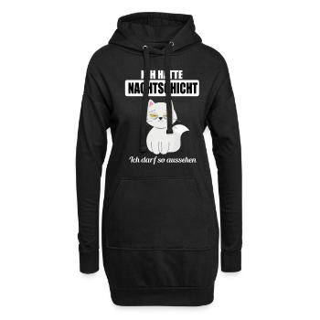 Nachtschicht Lustige Sprüche Katze Krankenpfleger - Hoodie-Kleid - Schwarz - Vorne
