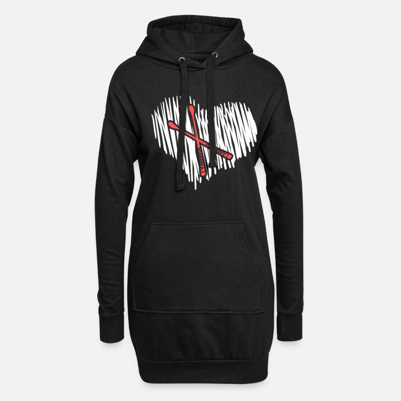 Drumsticks Schlagzeuger Drum sticks - Hoodie-Kleid - Schwarz