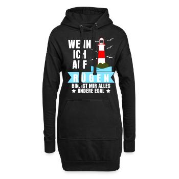 Rügen Spruch Insel Ostsee - Hoodie-Kleid - Schwarz - Vorne