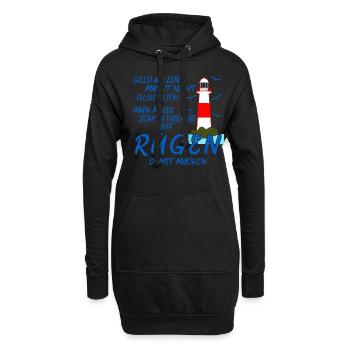 Rügen Spruch Insel Witz - Hoodie-Kleid - Schwarz - Vorne