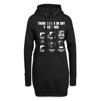 Les choses Dans Mon temps libre Fais des tireurs sportifs - Sweat-shirt à capuche long Femme - noir - Devant