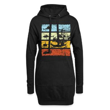 Helicopter Retro Vintage - Hoodie-Kleid - Schwarz - Vorne