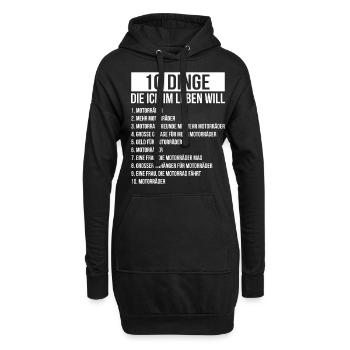 Dinge die ich im Leben Will Motorräder Bikes - Hoodie-Kleid - Schwarz - Vorne