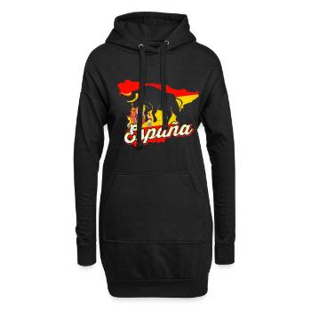 Espagne - Sweat-shirt à capuche long Femme - noir - Devant