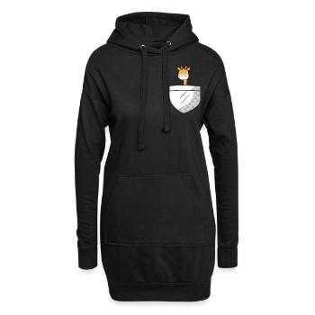Girafe mignonne - Sweat-shirt à capuche long Femme - noir - Devant