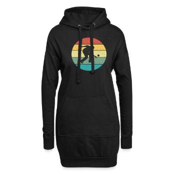 Retro Vintage Boccia Boule Petanque-Spieler - Hoodie-Kleid - Schwarz - Vorne