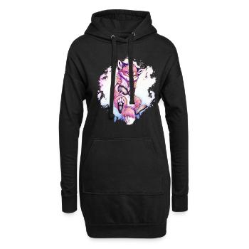 Renard - Sweat-shirt à capuche long Femme - noir - Devant