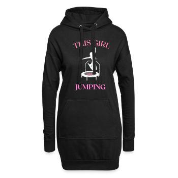 This girl loves jumping - Trampoline fitness - Sweat-shirt à capuche long Femme - noir - Devant