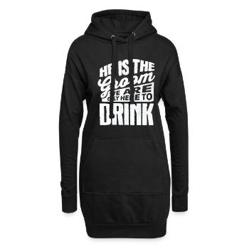 Il est Le Marié, Le Nous Seulement Ici Boire, Pour - Sweat-shirt à capuche long Femme - noir - Devant