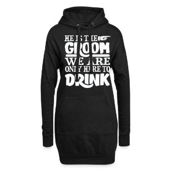 Il est Le Marié, Le Nous Seulement Ici Boire, Pour - Sweat-shirt à capuche long Femme - noir - Devant