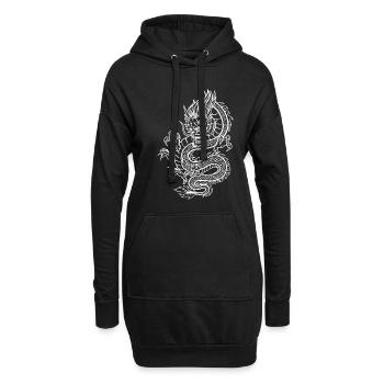Dragon Japonais T-shirt cadeau Dragon - Sweat-shirt à capuche long Femme - noir - Devant