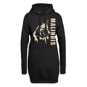 Malinois - Hoodie-Kleid - Schwarz - Vorne