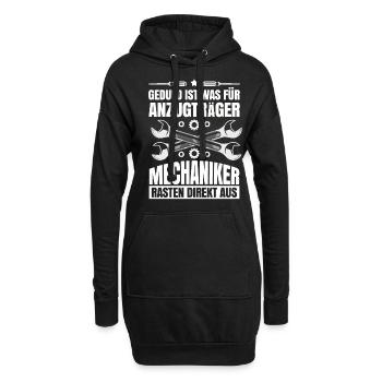 Mechaniker - Hoodie-Kleid - Schwarz - Vorne