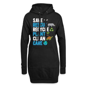 Environnement écologiste - Sweat-shirt à capuche long Femme - noir - Devant