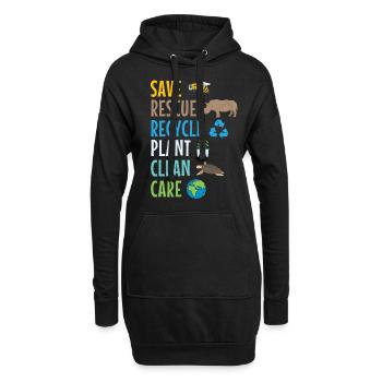 Environnement écologiste - Sweat-shirt à capuche long Femme - noir - Devant