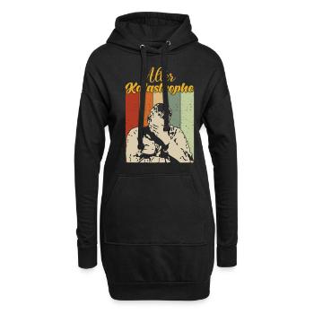 Vieille catastrophe - Sweat-shirt à capuche long Femme - noir - Devant