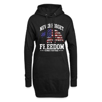Memorial Day Never Forget Freedom Is Not For Free - Sweat-shirt à capuche long Femme - noir - Devant