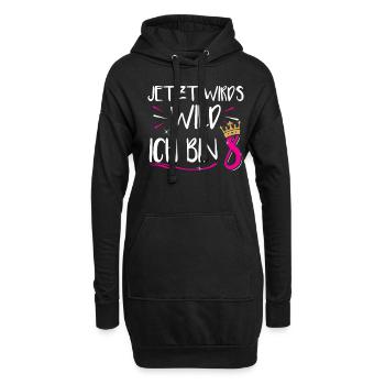 8 Geburtstag 8 Jahre alt Geschenkidee Geschenk - Hoodie-Kleid - Schwarz - Vorne