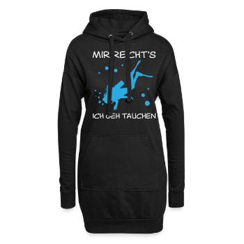 Taucherin Spruch Tauchen Mädchen Damen Geschenk - Hoodie-Kleid - Schwarz - Vorne