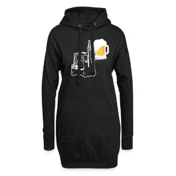 Forklift Beer T-Shirt Funny Forklift Driver - Hoodie-Kleid - Schwarz - Vorne