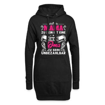 Mama Zu Sein Ist Eine Ehre Oma Zu Sein Unbezahlbar - Hoodie-Kleid - Schwarz - Vorne