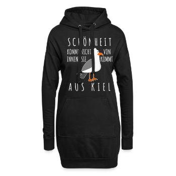 Kiel Spruch Witz Möwe - Hoodie-Kleid - Schwarz - Vorne