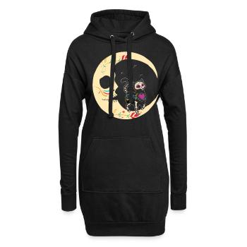 Dia De Los Muertos - Hoodie-Kleid - Schwarz - Vorne