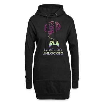30th birthday level 30 unlocked 30 years 1991 - Sweat-shirt à capuche long Femme - noir - Devant