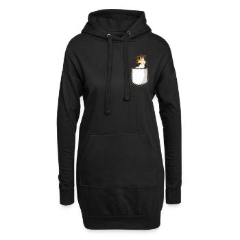 Kakadu Taschenpapagei Vogel - Hoodie-Kleid - Schwarz - Vorne
