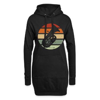 Tubaspieler Jazz Musik Vintage Musiker Tuba - Hoodie-Kleid - Schwarz - Vorne