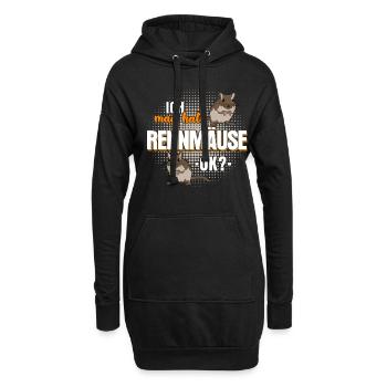 Rennmaus Rennmäuse Gerbil Spruch - Hoodie-Kleid - Schwarz - Vorne