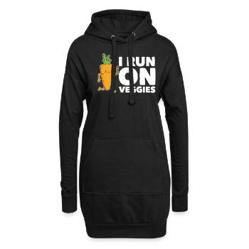 Légumes végétarien végétarien - Sweat-shirt à capuche long Femme - noir - Devant
